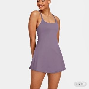 Halara Everyday Backless 2 in 1 Flare workout dress size Small, Purple